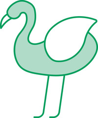 Poster - Green And White Heron Icon In Flat Style.