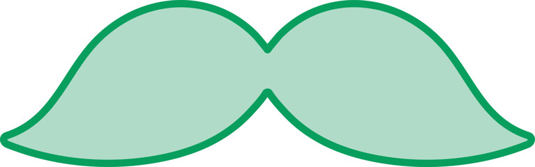 Sticker - Green Mustache Icon In Flat Style.