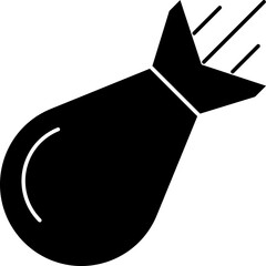 Sticker - Air Bomb Icon In Black And White Color.