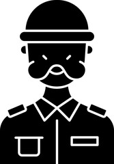 Sticker - Soldier Icon In Black And White Color.