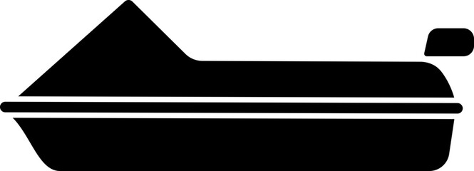 Sticker - Jet Ski Icon In Black And White Color.