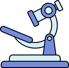 Sticker - Blue Microscope Icon On White Background.