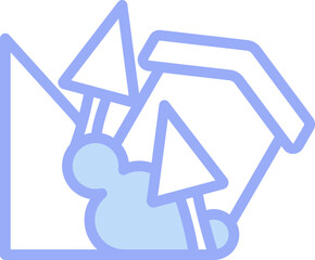 Sticker - Illustration Of Landslide Icon in Blue Color.