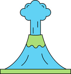 Sticker - Isolated Eruption Icon in Blue And Green Color.