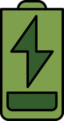 Wall Mural - Battery Charging Icon In Green Color.