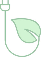 Sticker - Isolated Eco Plug Icon In Green Color.