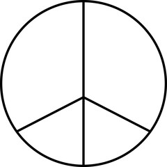 Sticker - Peace Icon In Black Line Art.