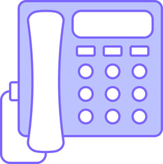 Wall Mural - Blue And White Telephone Icon In Flat Style.