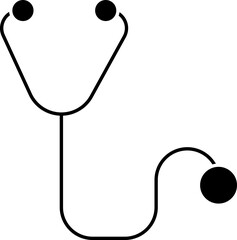 Wall Mural - Stethoscope Icon In Glyph Style.