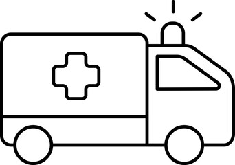 Sticker - Ambulance Icon In Black Outline.