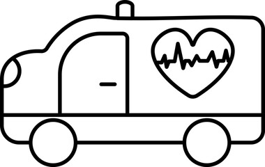 Sticker - Ambulance Icon In Black Outline.