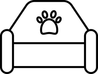 Sticker - Flat Style Pet Bed Icon In Line Art.