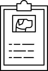 Poster - Animal Adopt Paper Or Clipboard Icon in Black Outline.