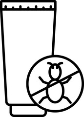 Canvas Print - Insect Cream Tube Icon In Thin Line Art.