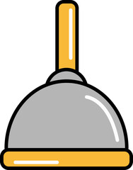 Wall Mural - Plunger Icon In Gray And Yellow Color.