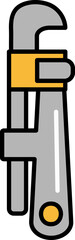 Sticker - Pipe Wrench Icon In Gray And Orange Color.