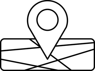 Wall Mural - Map Navigation Icon In Black Line Art.