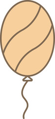 Sticker - Balloon Icon In Brown Color.