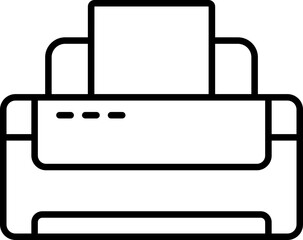 Wall Mural - Printer Icon In Black Line Art.