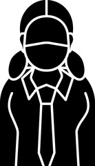 Poster - Illustration Of Female Student Wearing Mask In Glyph Style.