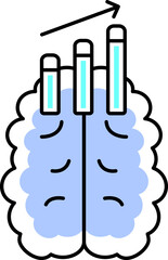 Poster - Brain Develop Graph Blue Icon.