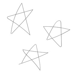 Poster - Star shapes thin line illustration