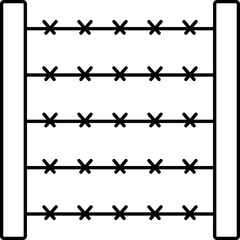 Poster - Thin Line Art Illustration of Barbed Wire Icon.