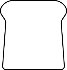 Sticker - Black Outline Illustration of Bread Slice Icon.