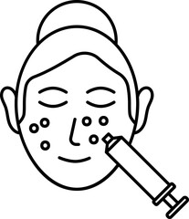 Canvas Print - Face Pimple Treatment Icon In Stroke Style.