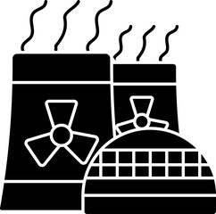 Sticker - Nuclear Power Plant Icon In B&W Color.