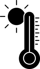 Poster - High Temperature Icon In B&W Color.