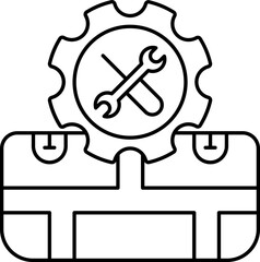 Wall Mural - Line Art Illustration Of Toolbox Icon.