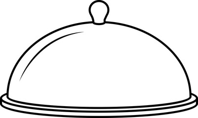 Sticker - Linear Style Cloche Icon Or Symbol.