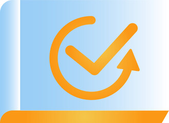 Canvas Print - Confirm Book Reload Icon In Blue And Orange Gradient Color. 