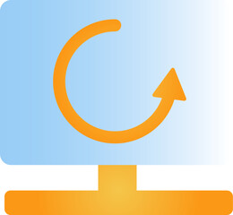 Poster - Refresh Or Reload In Monitor Screen Blue And Orange Gradient Icon.