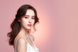 © rabbizz77 - Pretty and cute young asian woman model with bright clean skin facial treatment cosmetology and beauty on isolate background, Generative AI