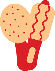 Sticker - Illustration Of Hair Brush Icon In Red And Orange Color.