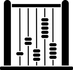 Wall Mural - Flat Style Abacus Icon In Black Color.