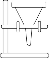 Sticker - Illustration Of Filter Or Funnel Stand Icon In Line Art.