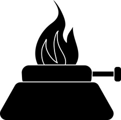 Canvas Print - Bunsen Or Lab Burner Icon In Glyph Style.