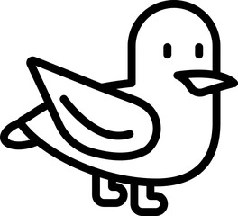 Sticker - Bird Icon In Black Outline.