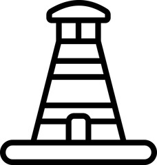 Sticker - Light House Icon In Black Outline.