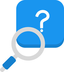 Canvas Print - Searching FAQ Icon In Gray And Blue Color.