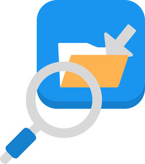 Poster - Colorful Search Download Folder Icon In Flat Style.