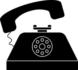 Poster - Retro Telephone Icon In B&W Color.