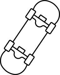 Canvas Print - Linear Style Skateboard Icon In Flat Style.