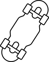 Sticker - Flat Style Skateboard Icon In Thin Line Art.