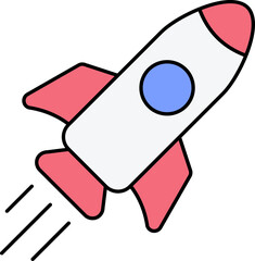 Poster - Colorful Rocket Flat Icon Or Symbol.