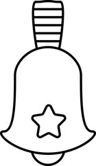 Poster - Hand Bell Icon In Black Outline.