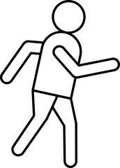 Wall Mural - Black Line Art Illustration of Human Running Icon.